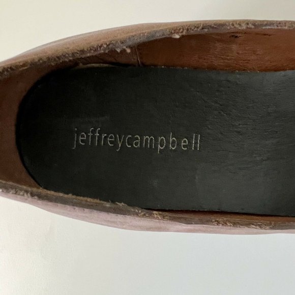 Jeffrey Campbell Platform Wedge Shoes 8M Brown Nubuck square toe Worn Once MINT - Picture 2 of 8